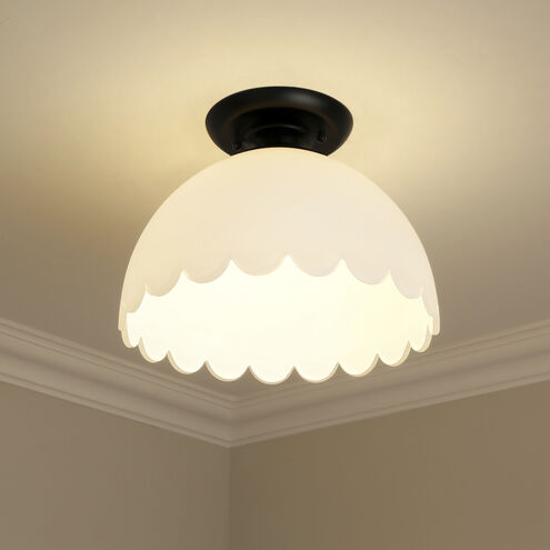Dorinda 1 Light 12.25 inch Matte Black Semi-Flush Ceiling Light